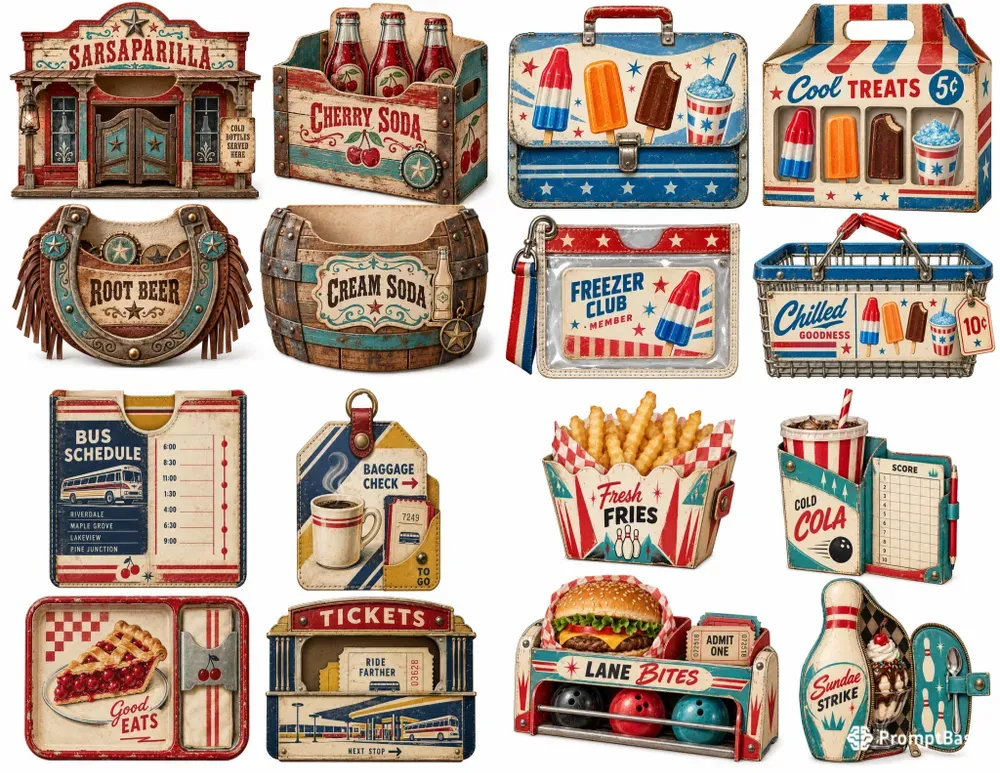 Retro Food Junk Journal Pockets