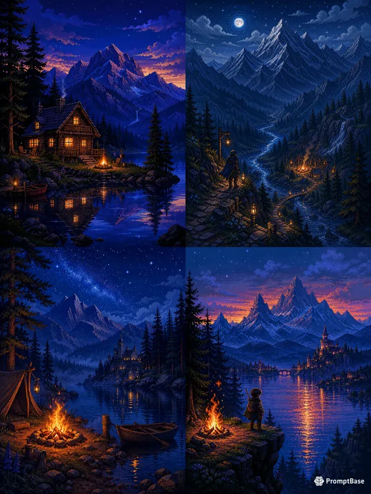 Romantic Pixel Fantasy Landscapes