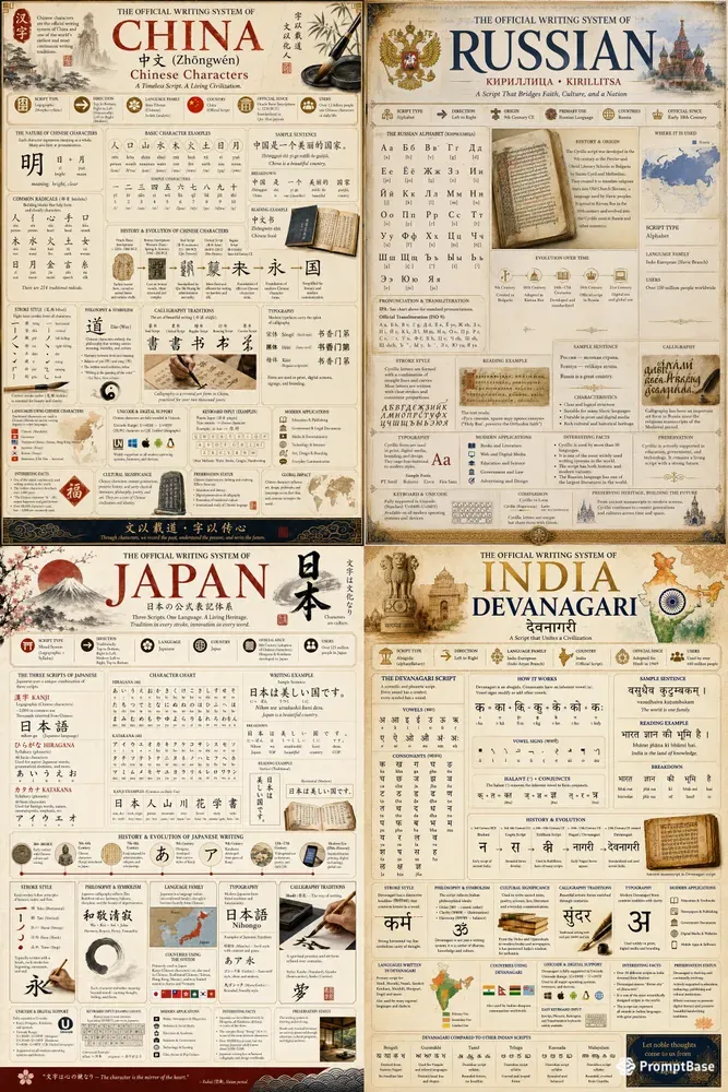World Writing System Infographics