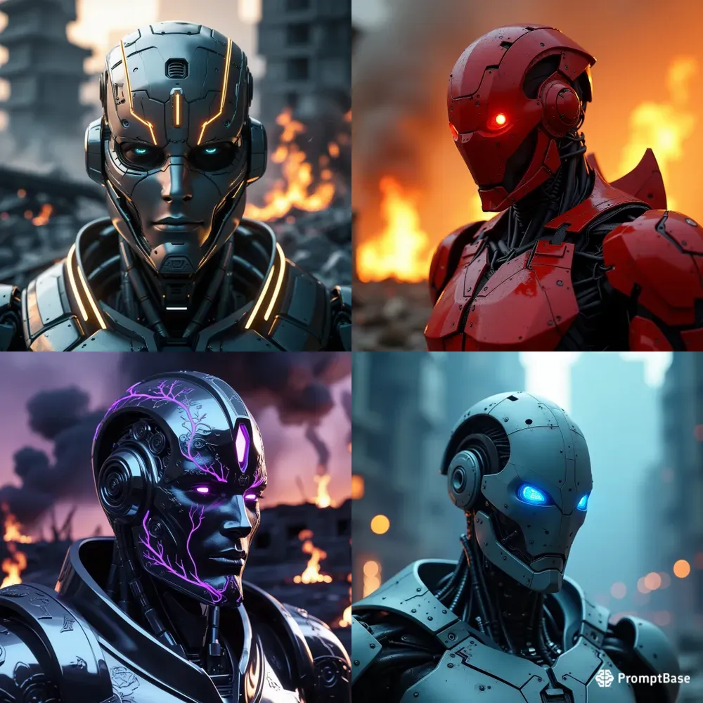 Cinematic Warrior Robot Heads 5d