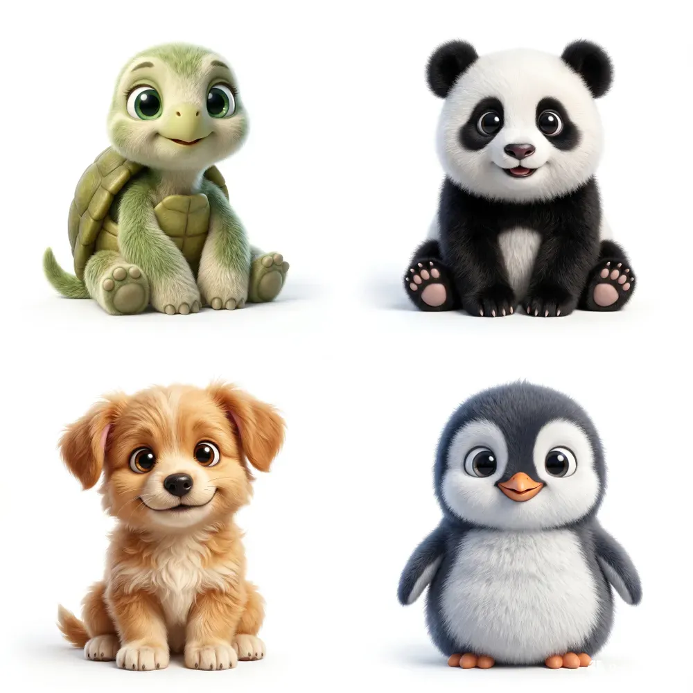 Cute Baby Animal 3D 1x1 Bundles