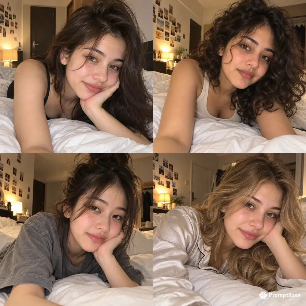 Candid Bedroom Selfie Portraits