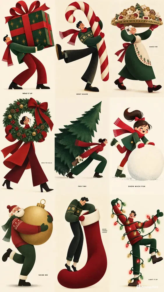Retro Holiday Character Posters