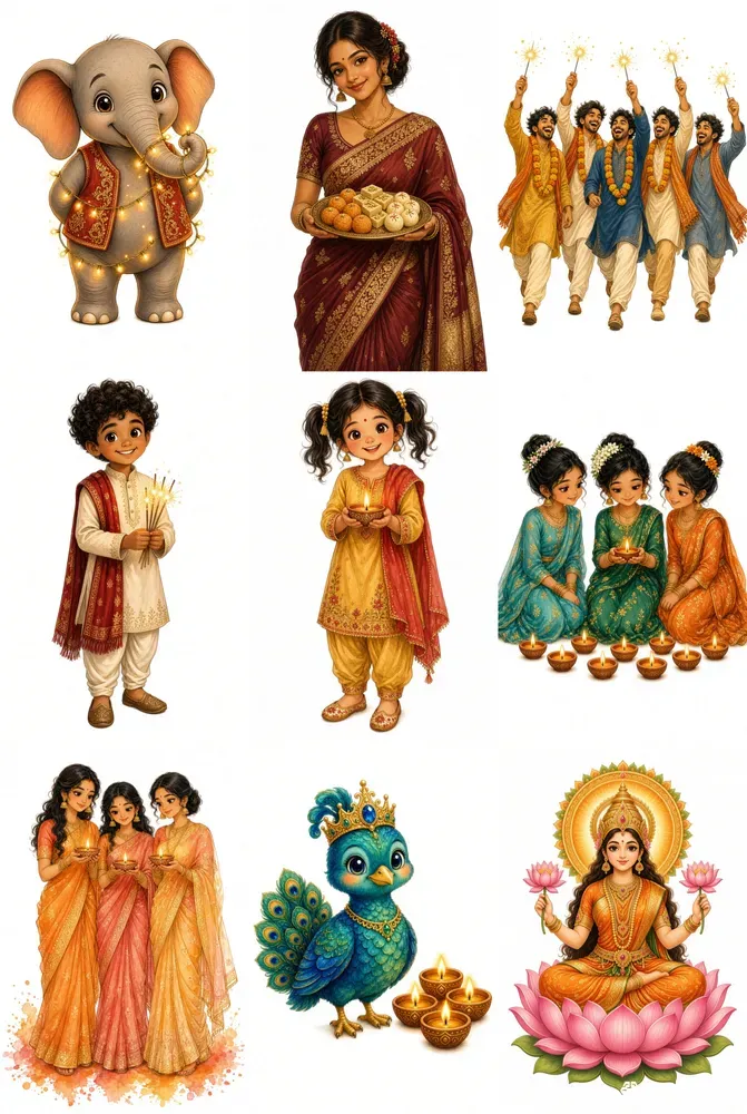Diwali Clipart 100 Packs