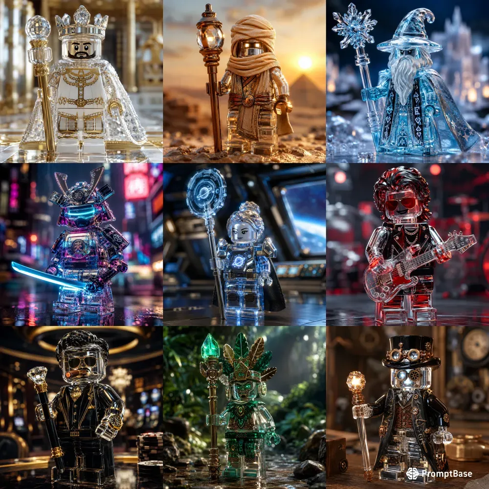 Luxury Glass Chrome Lego Portraits