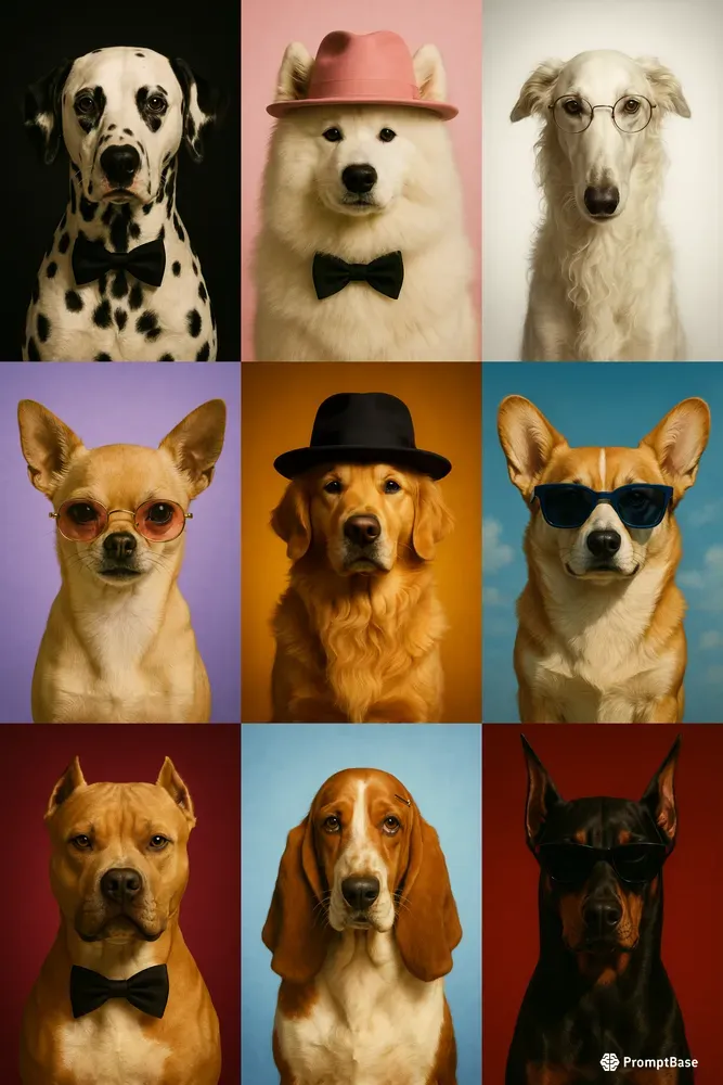 Highly Stylized Portraits Of Dogs