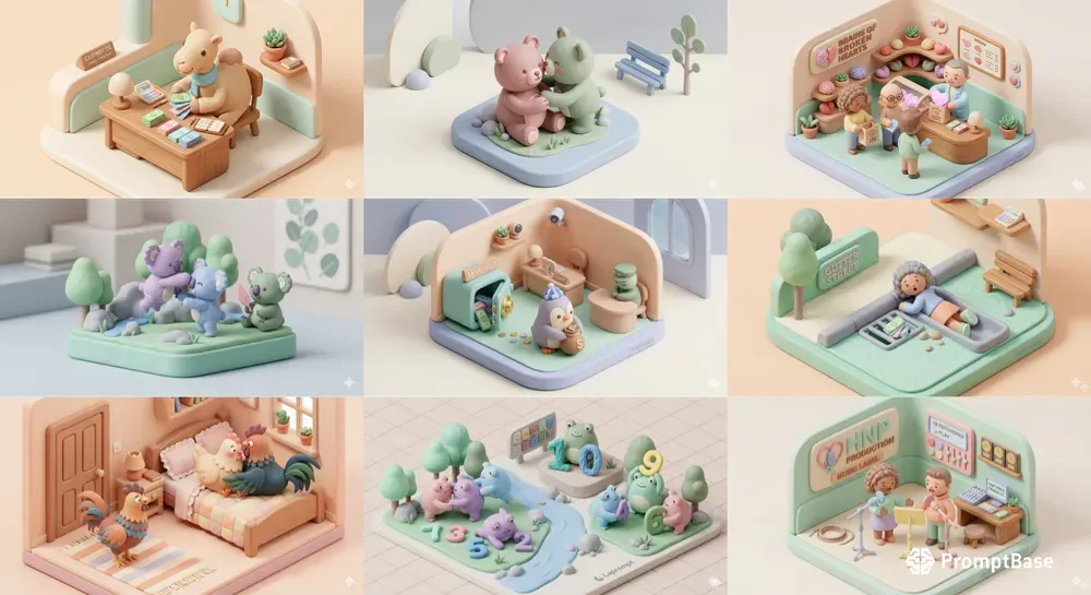 3D Claymorphism Masterpiece Creators