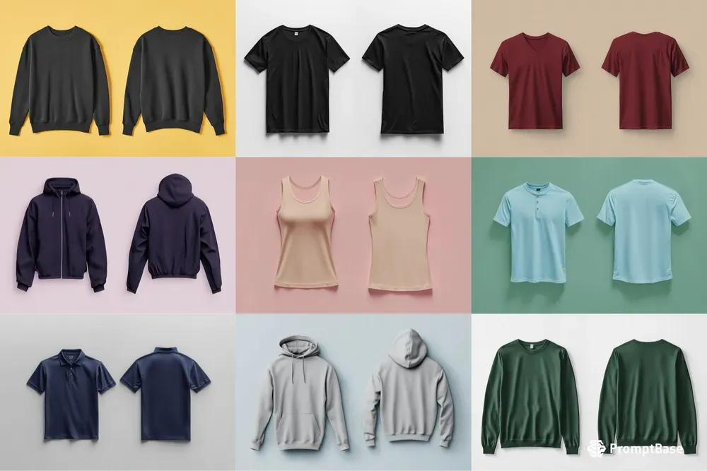 Clothes Mockups Front And Back Views