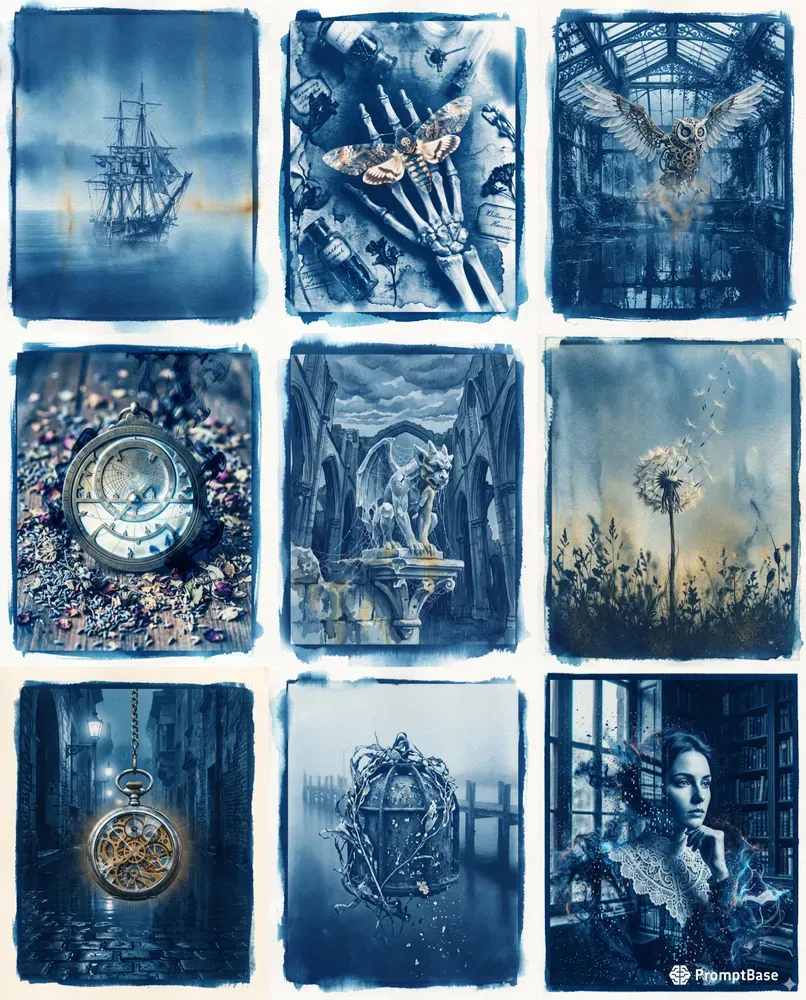 Distressed Blue Cyanotype Dreams