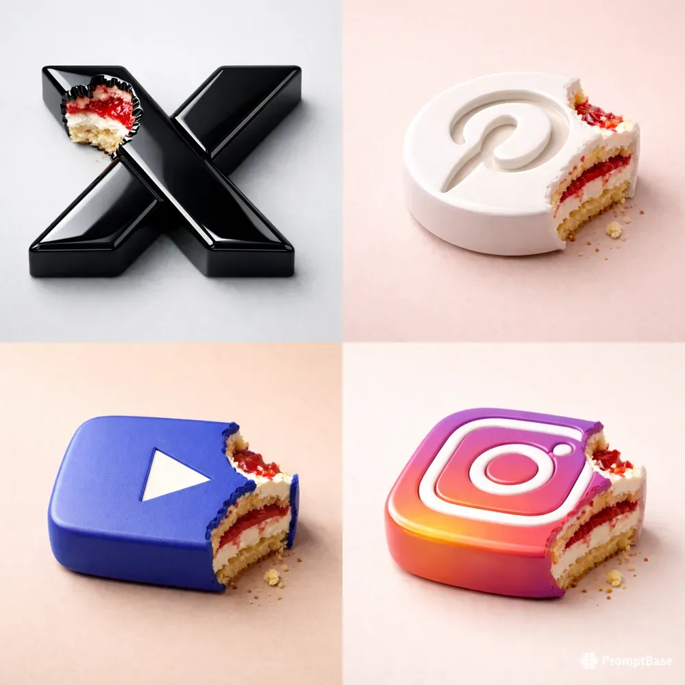 Hyperreal Logo Bite Effect Art