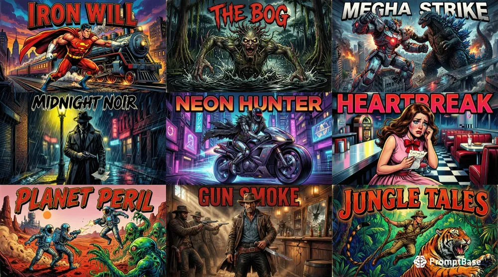 Vintage Comic Book Cover Art Generator