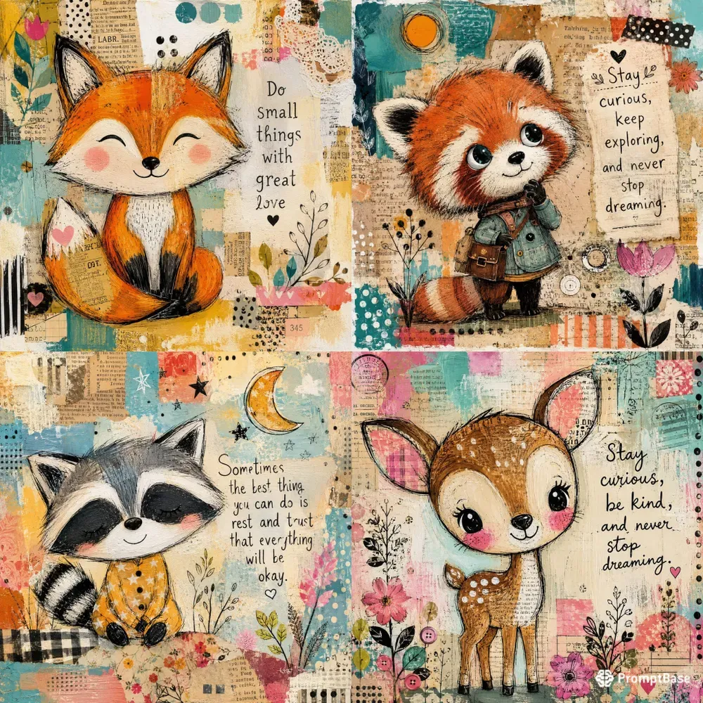 Whimsical Mixedmedia Animals
