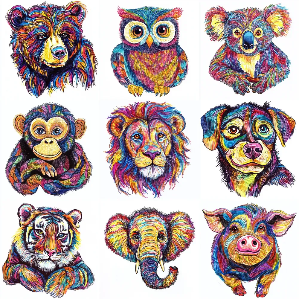 Felt Tip Marker Animal Drawings For Kids