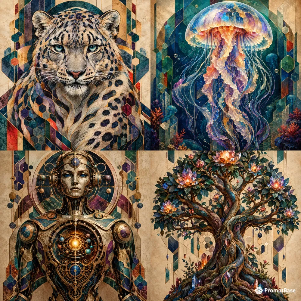 Geometric Mosaic Portraits