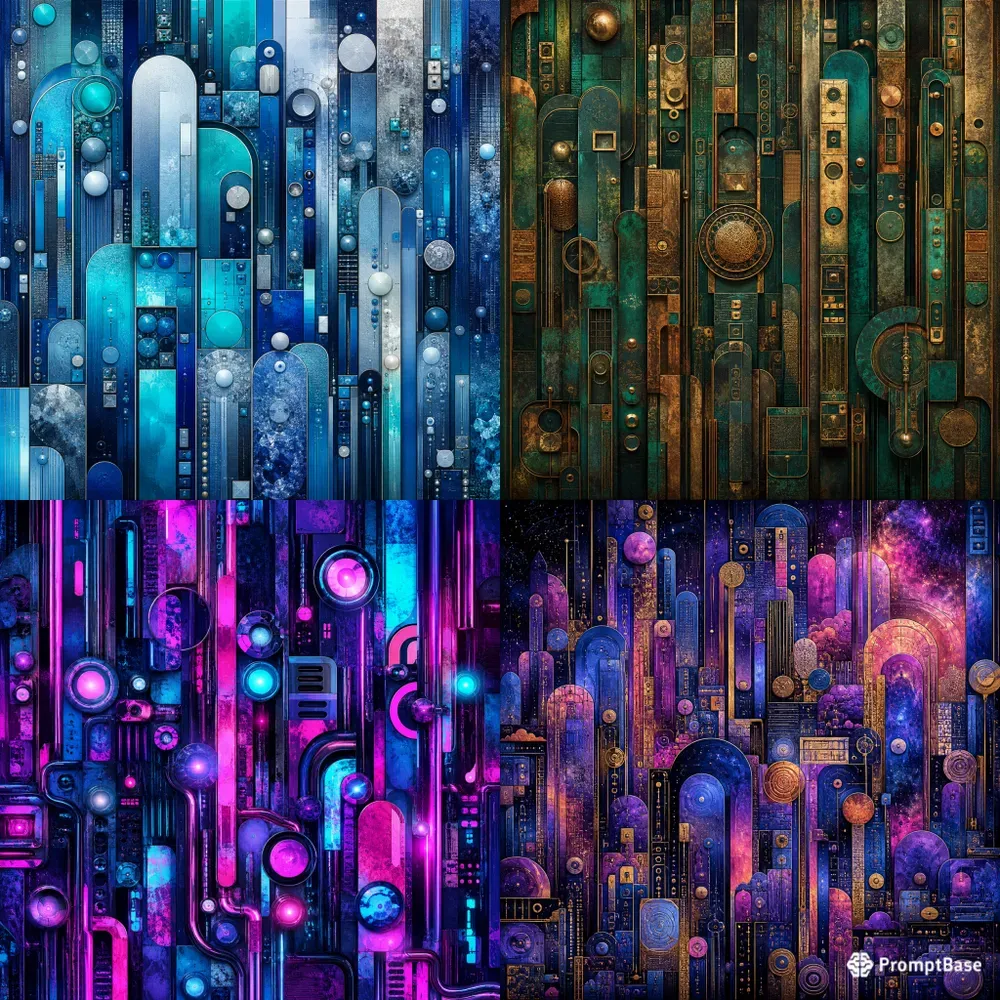 Chromatic Mosaic Gridflow Abstractions