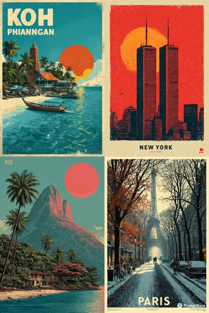 Cinematic Retro Travel Posters