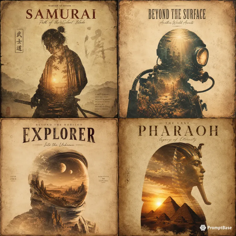 Vintage Double Exposure Posters