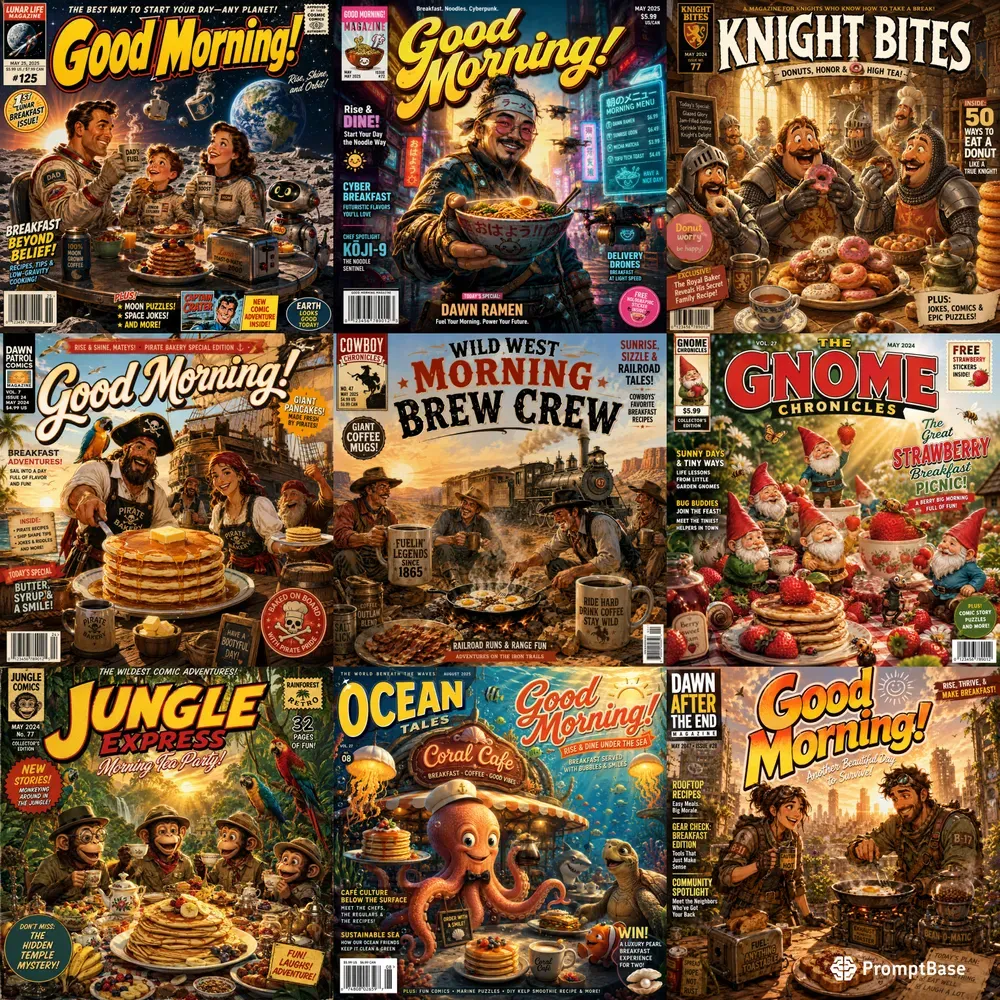 Retro Sunrise Cartoon Covers Packs