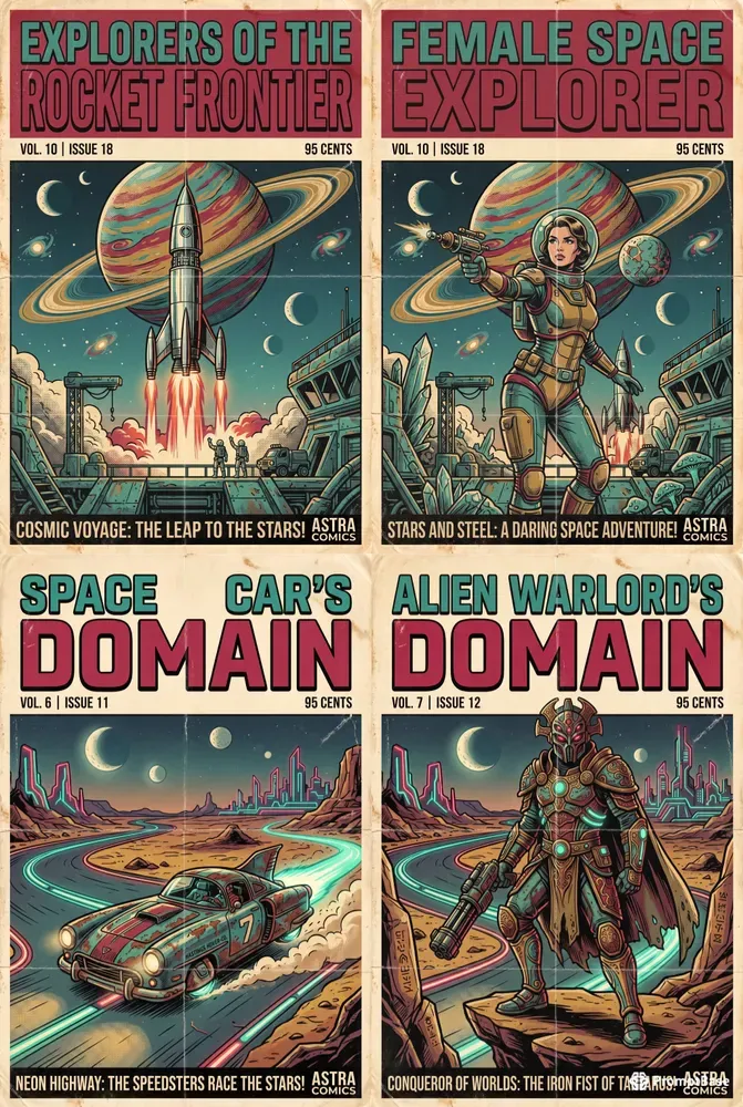 Retro Scifi Comic Posters