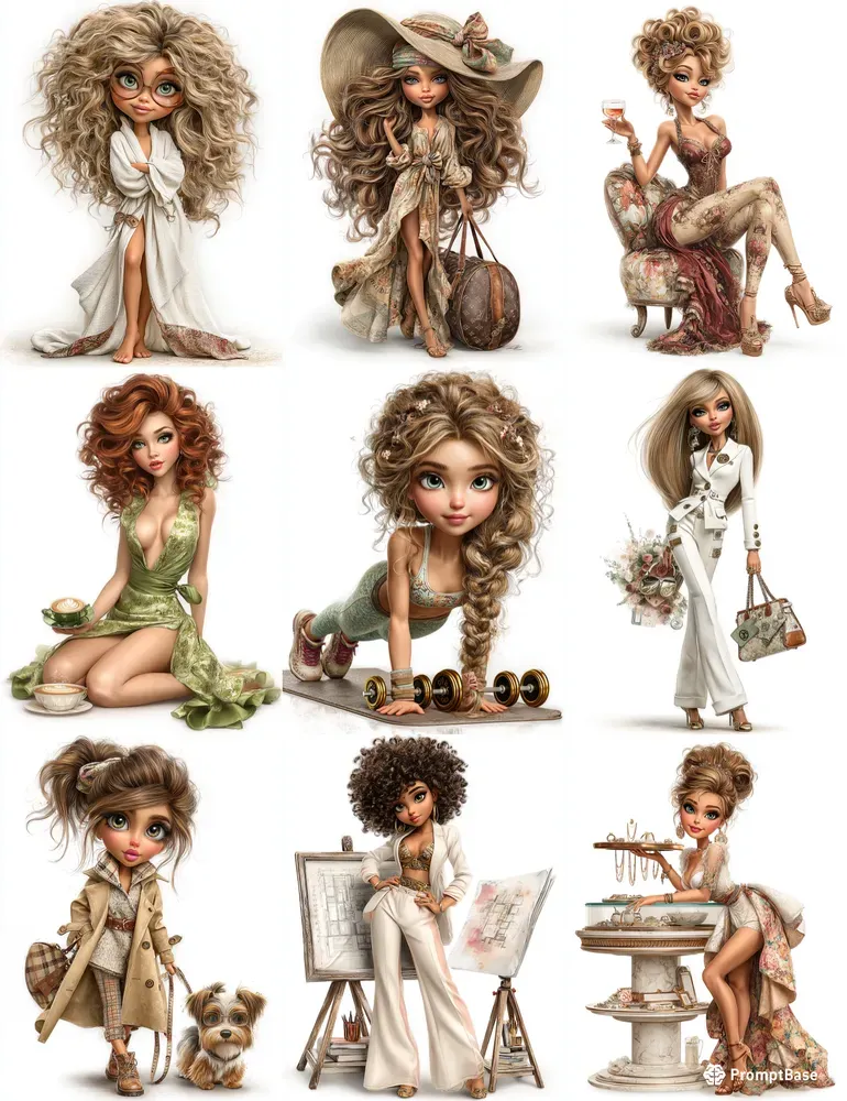 Aristocratic Girl Everyday Life Clipart