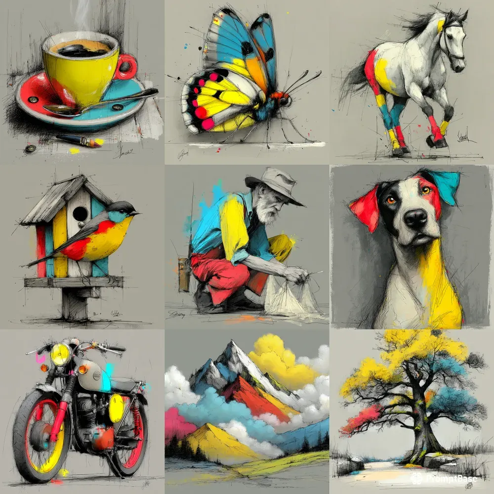 Sketch Ink Expressive Color Pops
