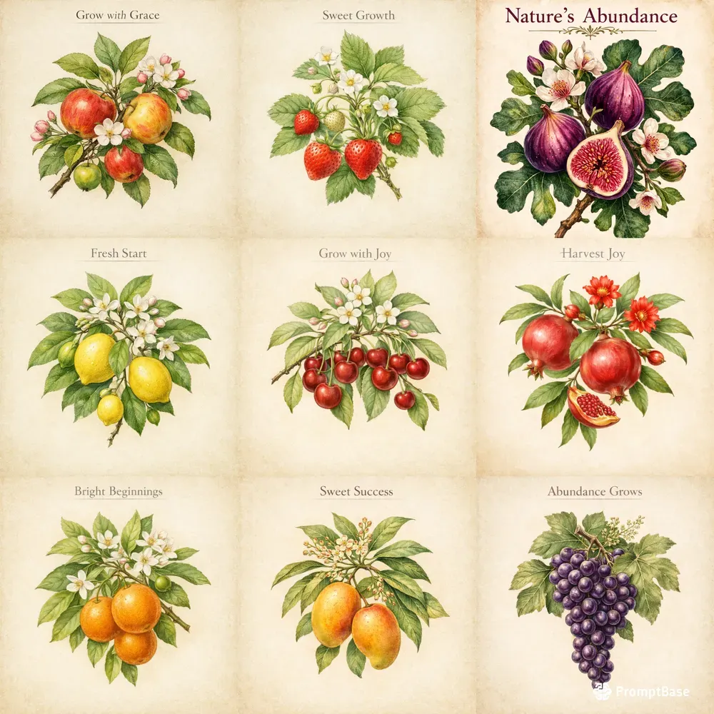 Vintage Botanical Fruit Posters
