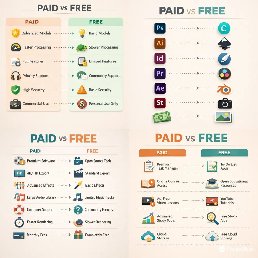 Paid Vs Free Tools Comparisons