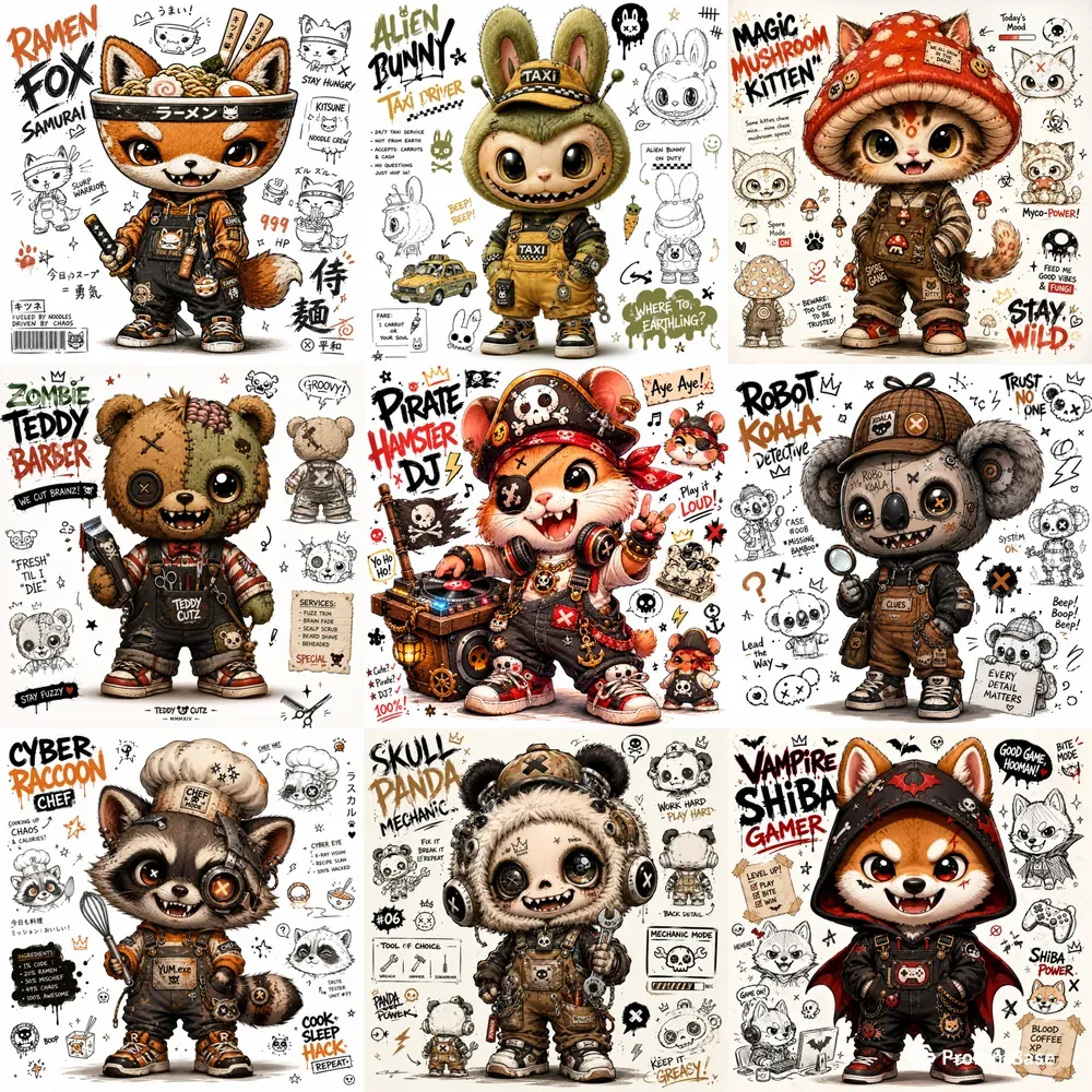 Monster Bunny Doodle Crews