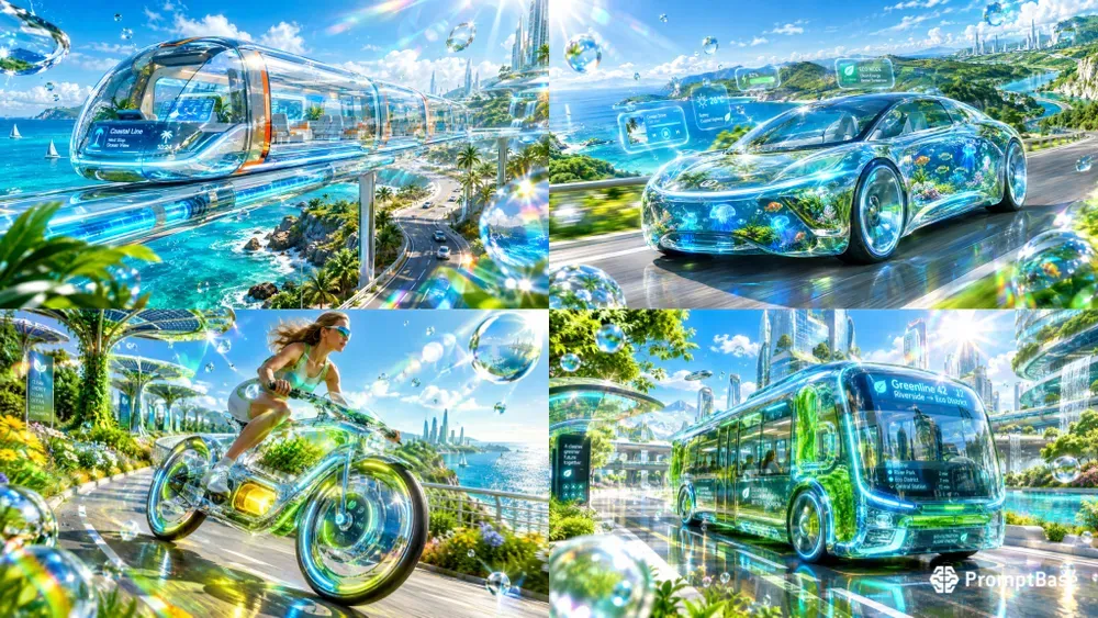 Frutiger Aero 3D Ecotransport Vehicles
