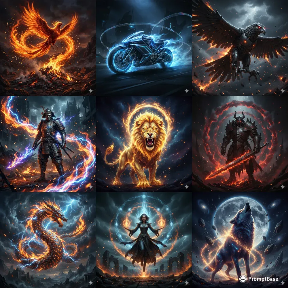 Epic Fire Power Fantasy Art Generator