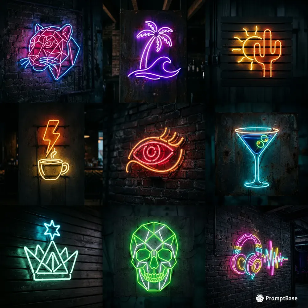 Neon Sign Logo Mockup Generator