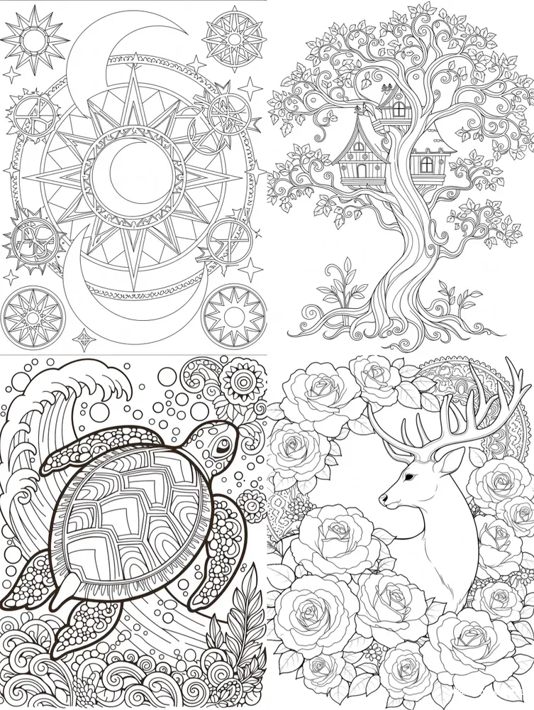 KDP Pure White Adult Coloring Linearts