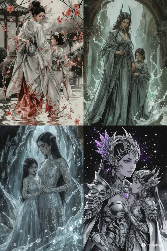 Glowing Ink Wash Mothers Daughters