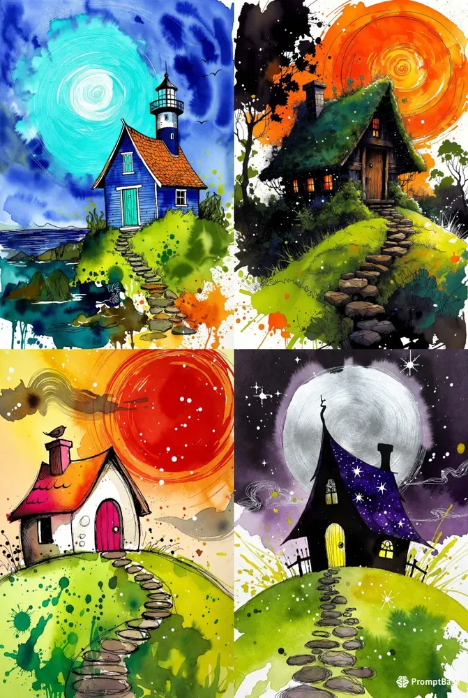 Vibrant Storybook Houses
