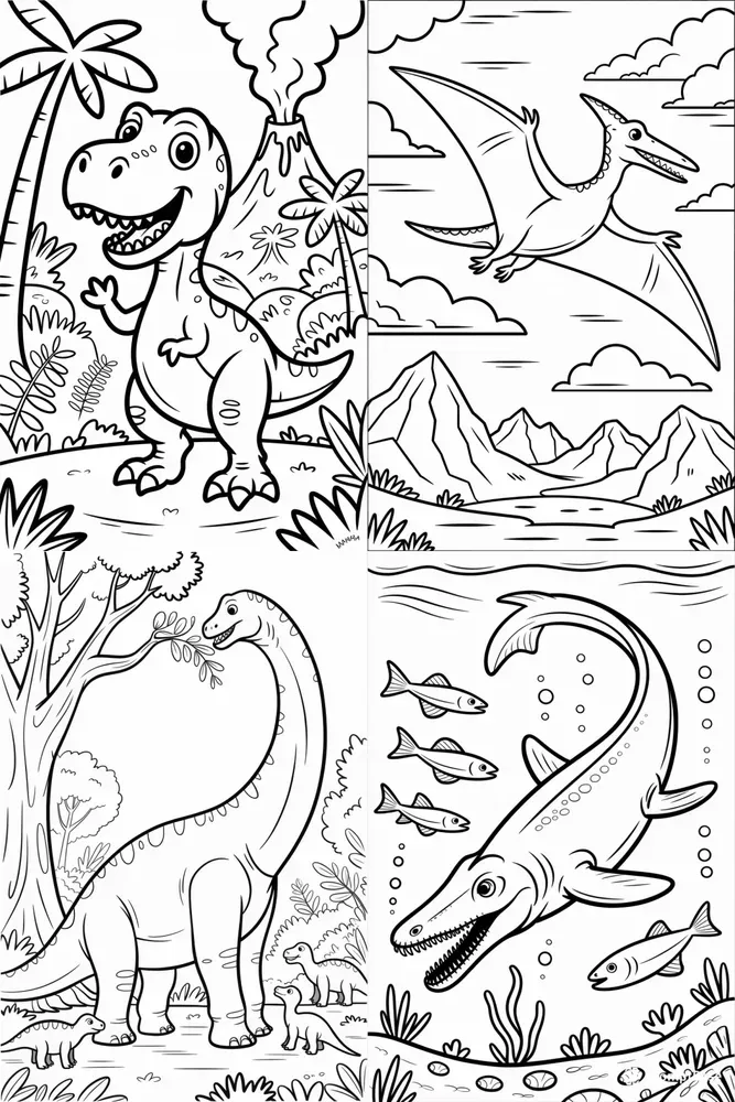 Clean Dinosaurs Coloring Pages For Kids
