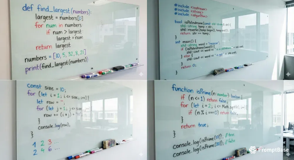 Glass Whiteboard Code Illustrations