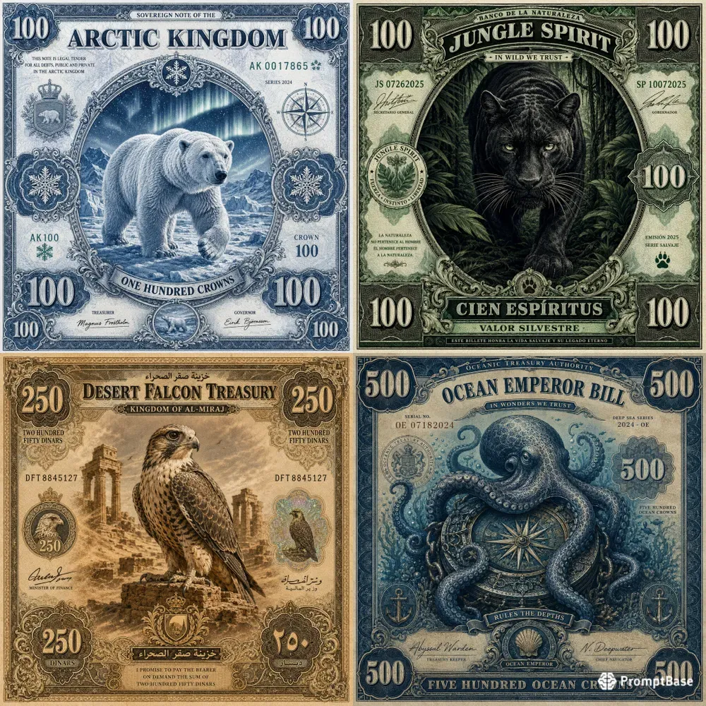 Vintage Wildlife Currency Collections