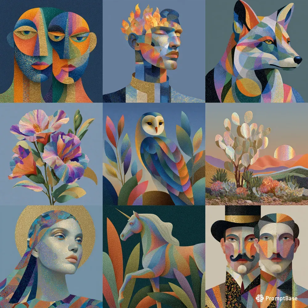 Geometric Portrait Collages