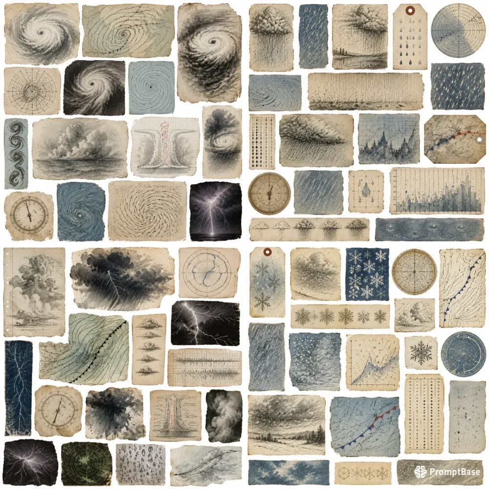 Junk Journal Meteorology Ephemera