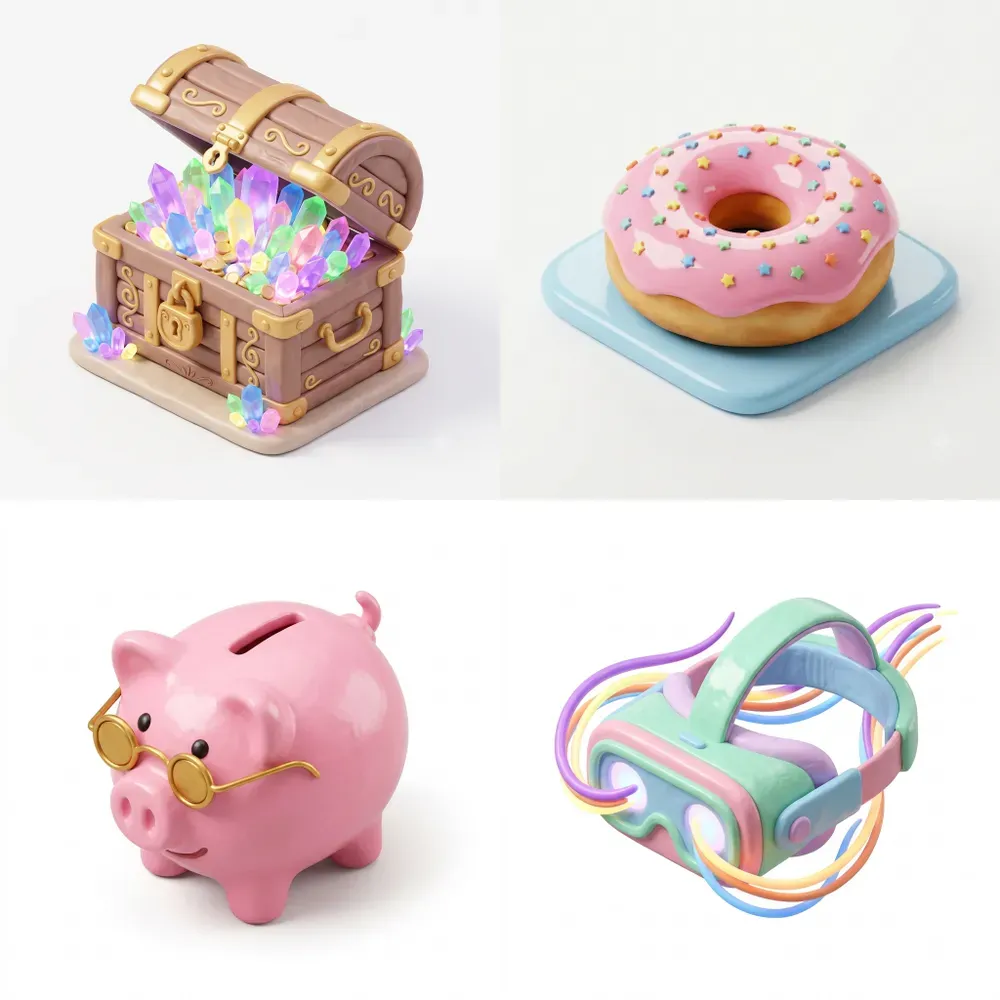 Cute 3D Glossy Clay Icon Generator