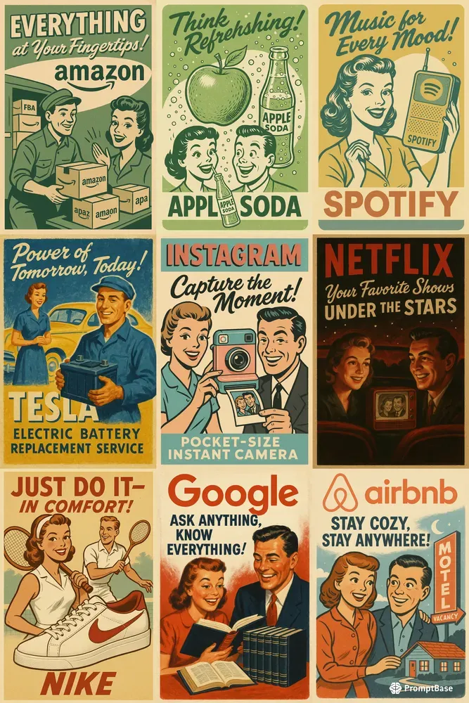 Retro Logo Ads 1950s Style