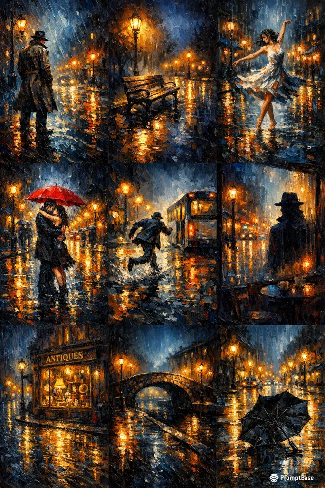 Midnight Rain Reflections