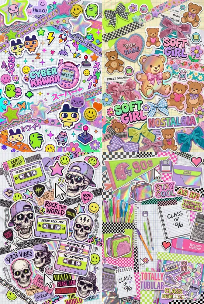 Retro Aesthetic Digital Journal Assets