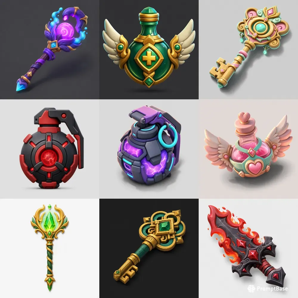 Premium 3D Clay Game Icon Generator