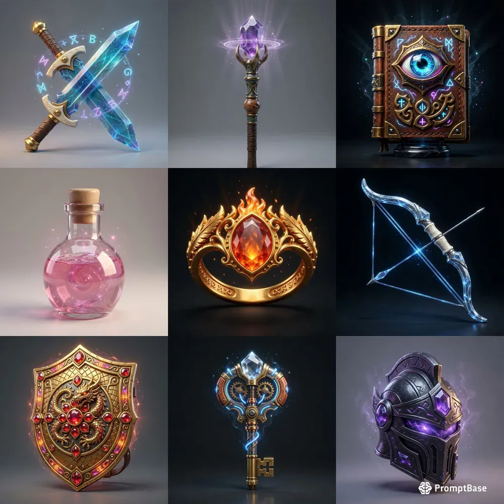 3d Fantasy Rpg Magic Items