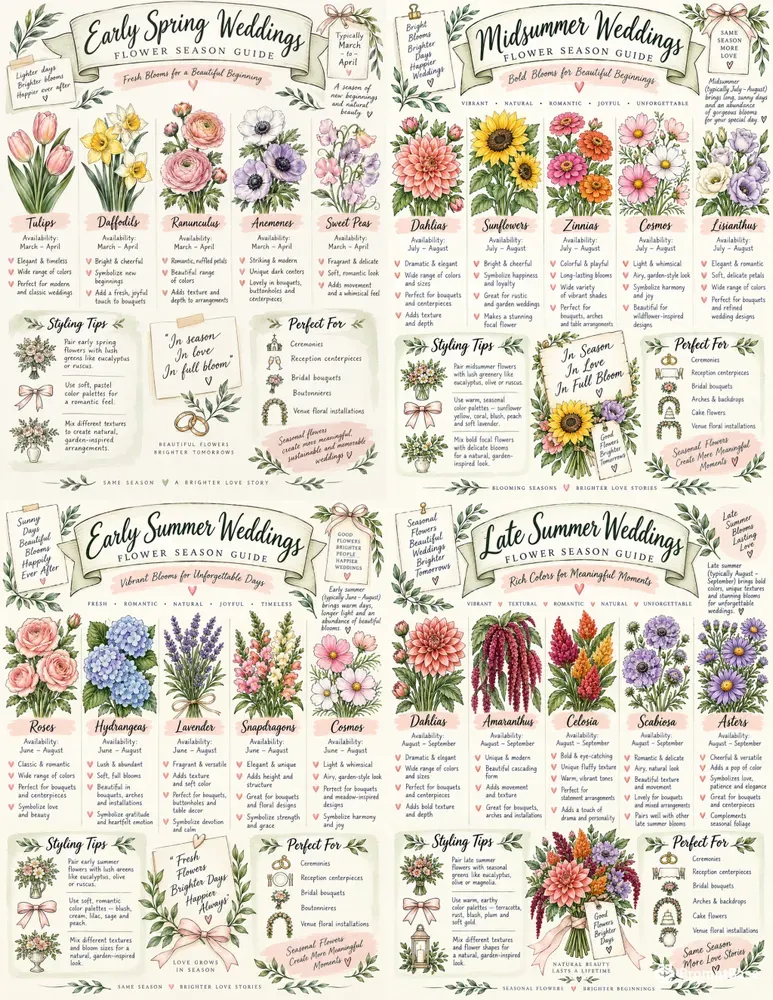 Wedding Flower Season Guide Infographics