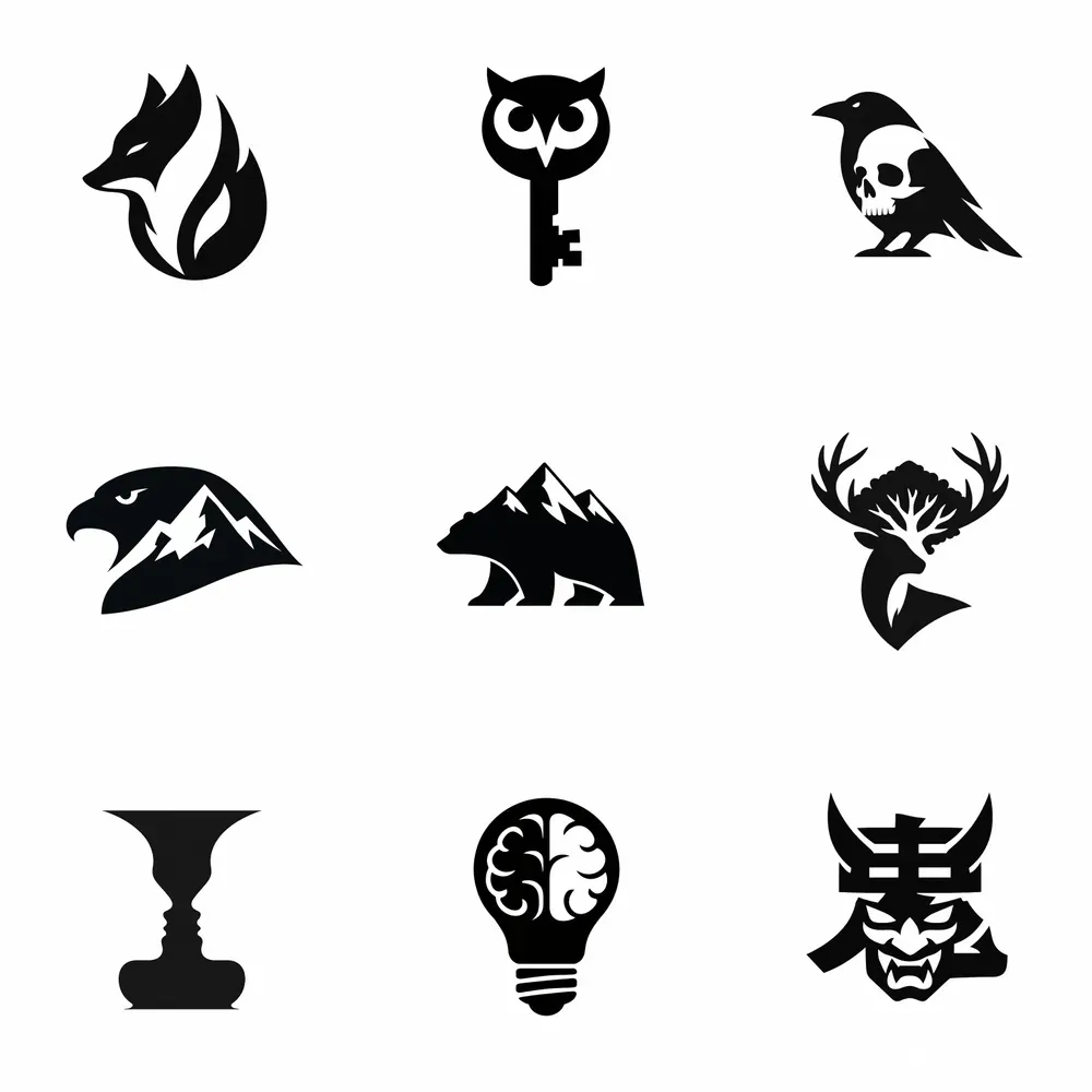 Negative Space Minimalist Logo Designs