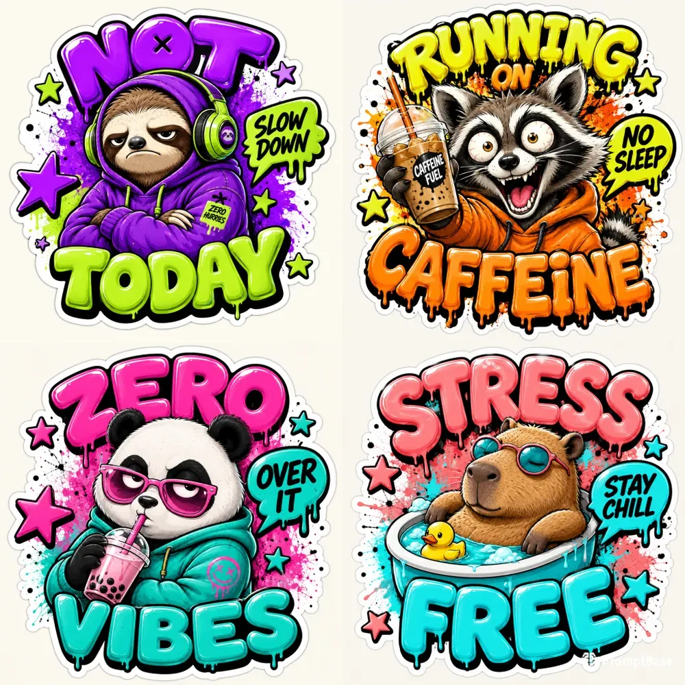 Graffiti Streetwear Mascot Stickers