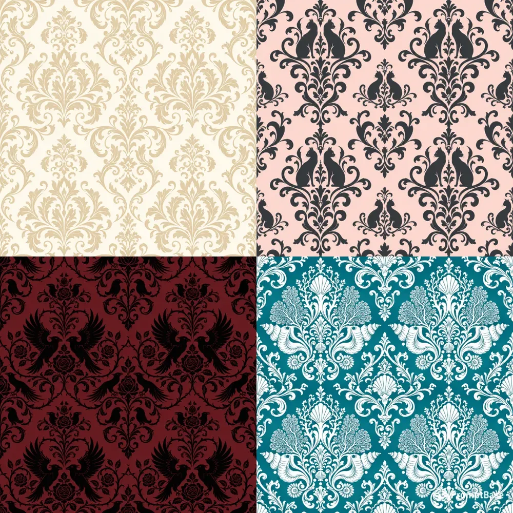 Vintage Damask Seamless Patterns