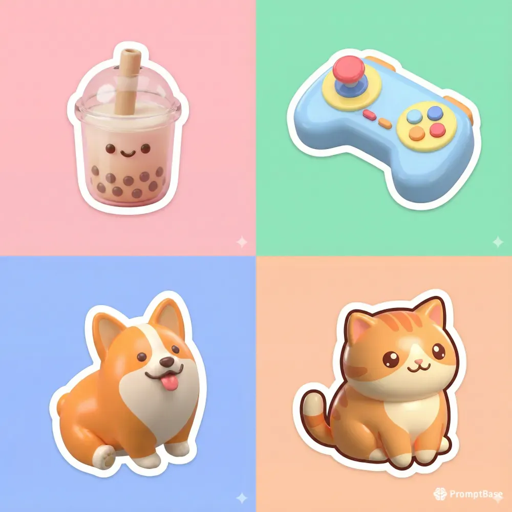 Cute 3D Diecut Stickers